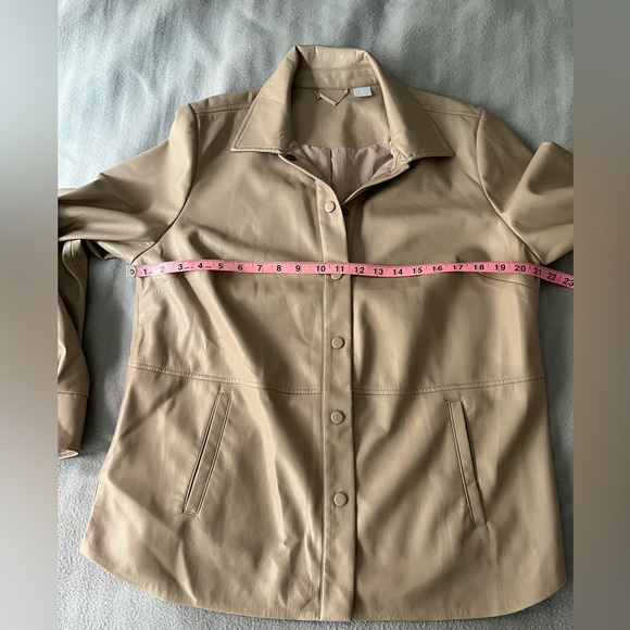 Chico’s faux leather shirt jacket. EUC - Picture 2 of 3